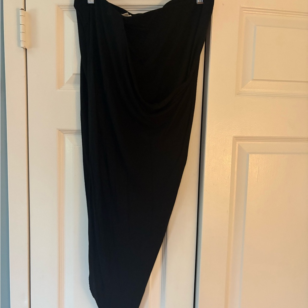 Helmut Lang Asymmetrical Black Jersey Skirt